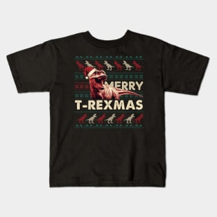 Merry T-rexmas Kids T-Shirt